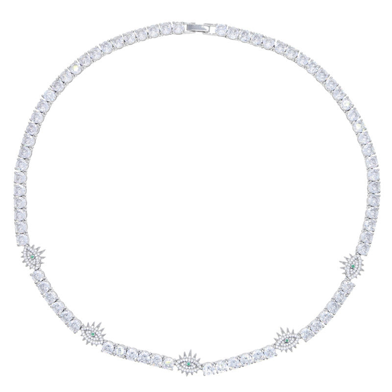 Hip-hop Solid Color Copper Inlay Zircon Men’s Necklace