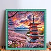 Mount Fuji-11CT Stamped Cross Stitch 45*45cm/17.72*17.72in tapestrymarket