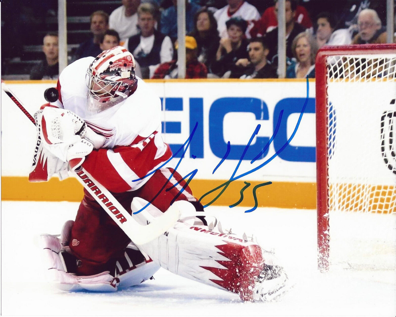 DETROIT RED WINGS JIMMY HOWARD SIGNED 8X10 Photo Poster painting W/COA GOALIE B