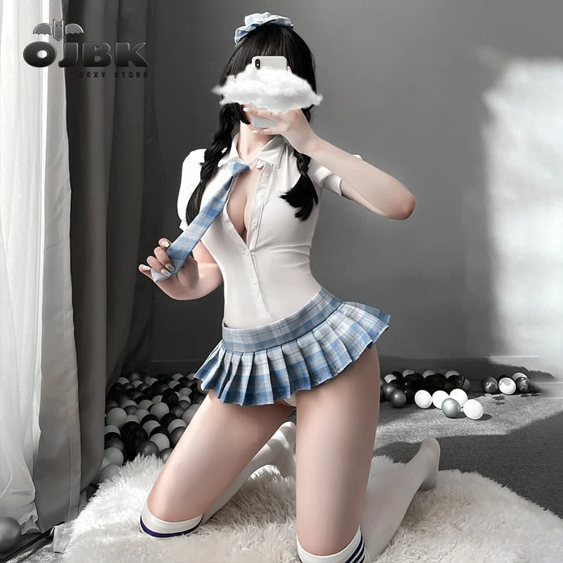 Sexy School Girl Cosplay Outfit Erotic College Uniform For Women Kawaii Pleated Skirt Japanese Student Role Play Set Hot Sale