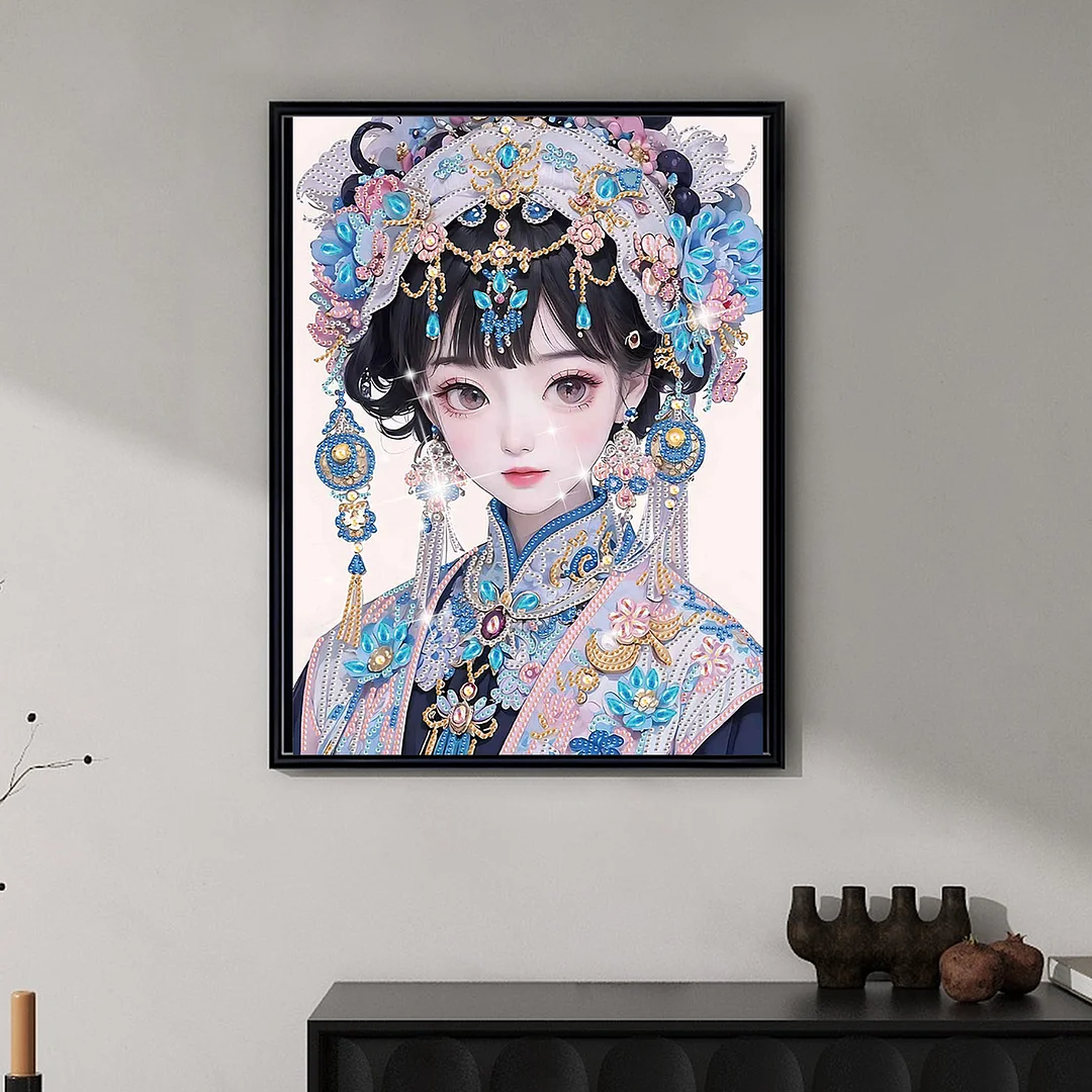 Diamond Painting - Partial Special Shaped Drill - Ornate Cute Girl(Canvas|30x40cm)