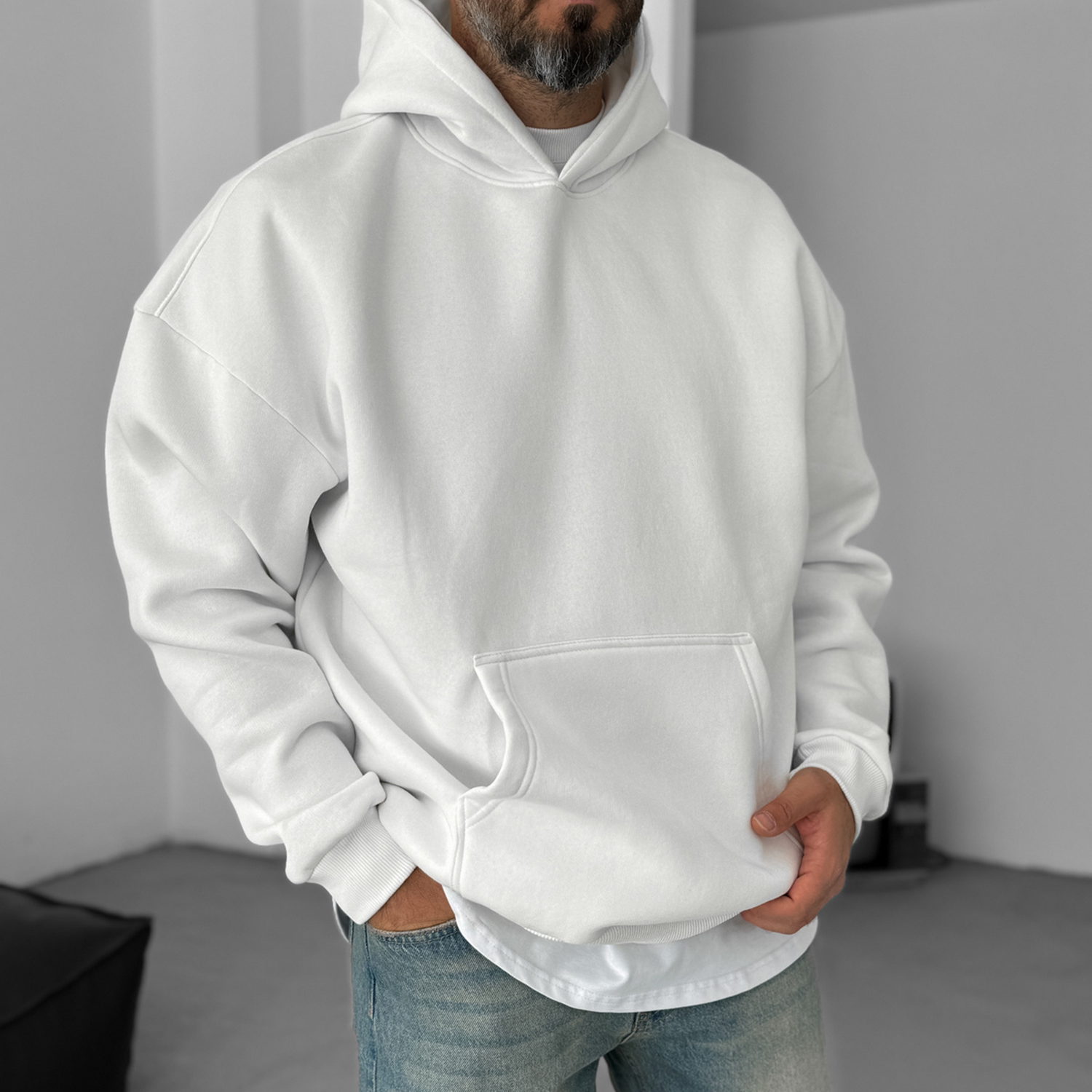 Ethnic Design Print Casual Oversized Hoodie