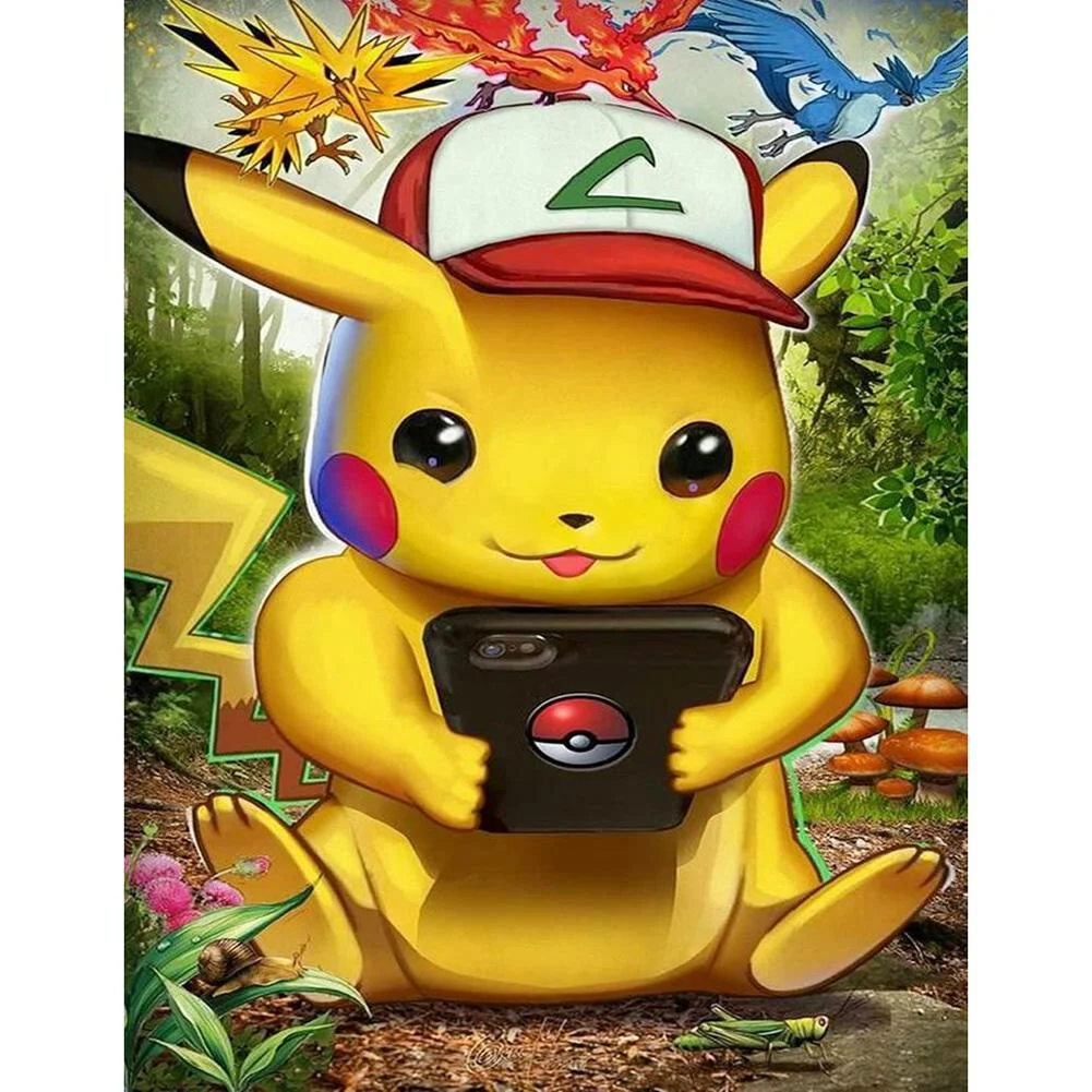 Diamond Painting - Full Round Drill - Playing Pikachu (40*50 cm)