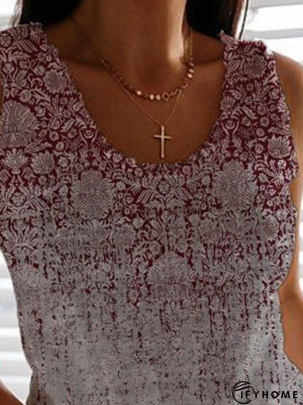 Sleeveless Casual Cotton-Blend Printed Shirts & Tops | IFYHOME