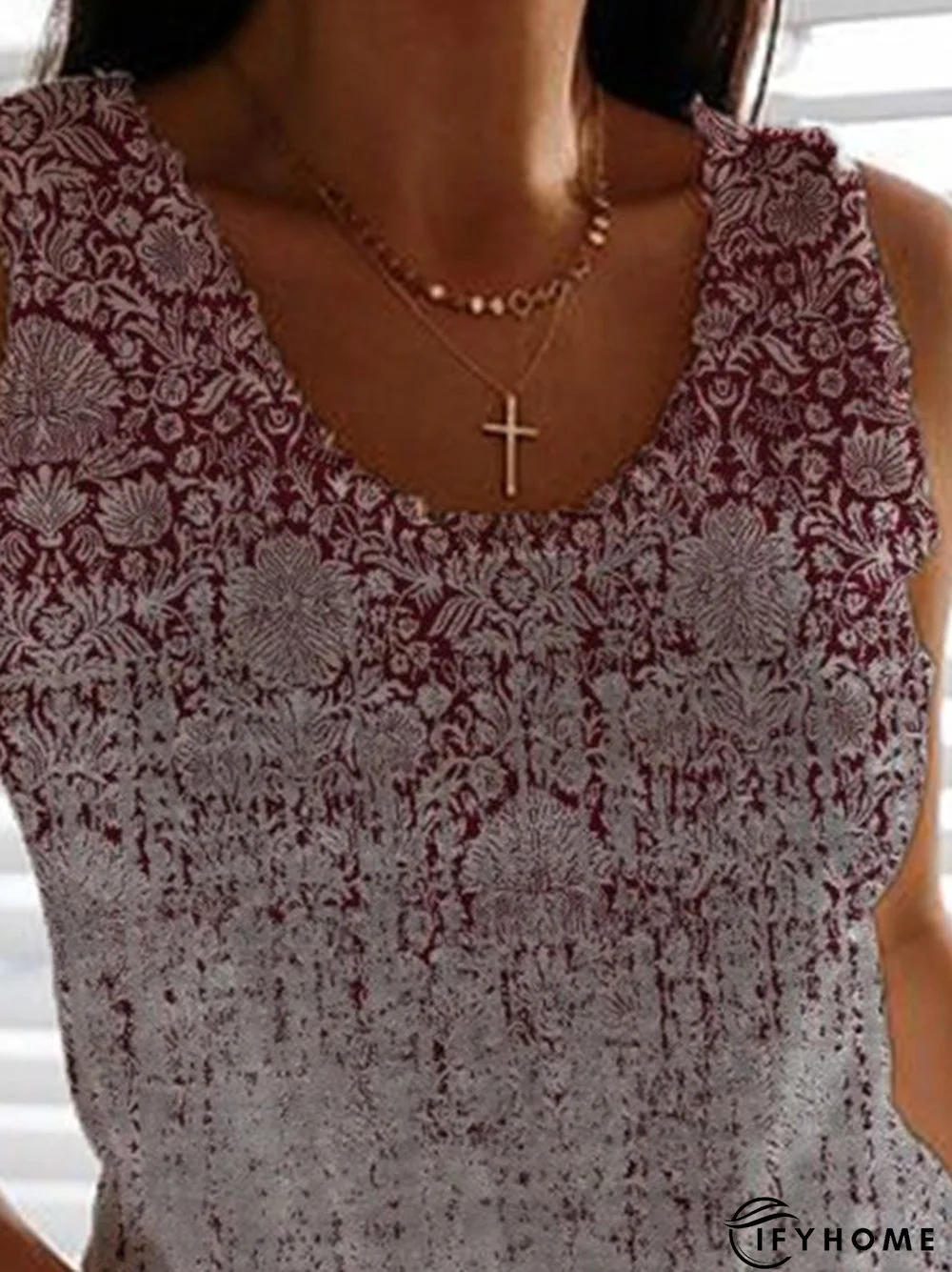 Sleeveless Casual Cotton-Blend Printed Shirts & Tops | IFYHOME