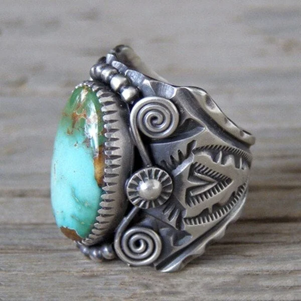 Vintage Turquoise Swirl Ring