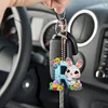 (US Only)PET Double Sided Special Shaped Easter Alphabet DIY Diamond Painting Keychain