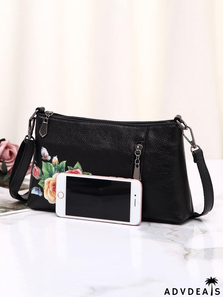 Floral Pattern Square Bag