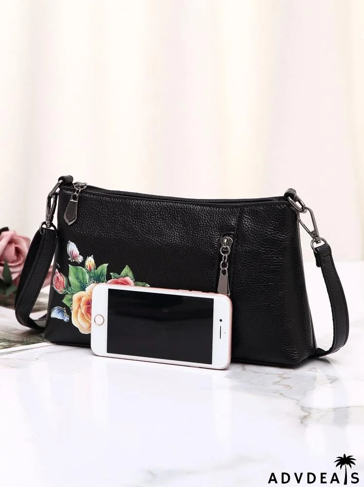 Floral Pattern Square Bag