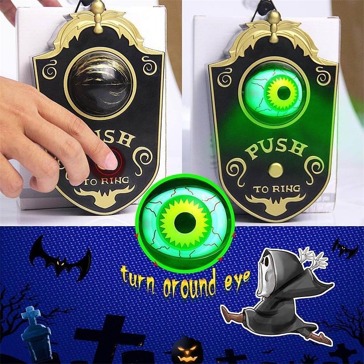 Halloween One-eyed Lightup Eyeball Door Bell Decoration