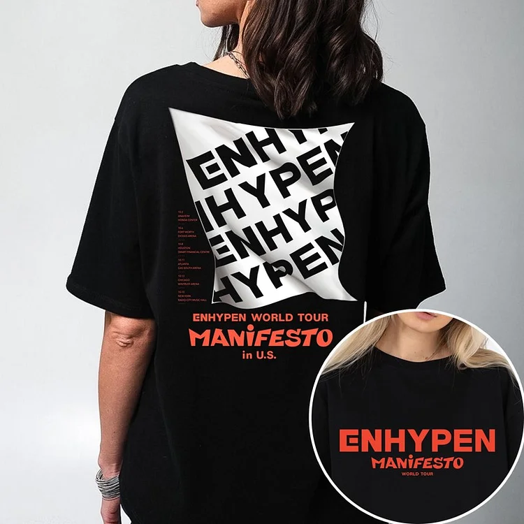 ENHYPEN Manifesto 2022 World Tour Concert T-shirt
