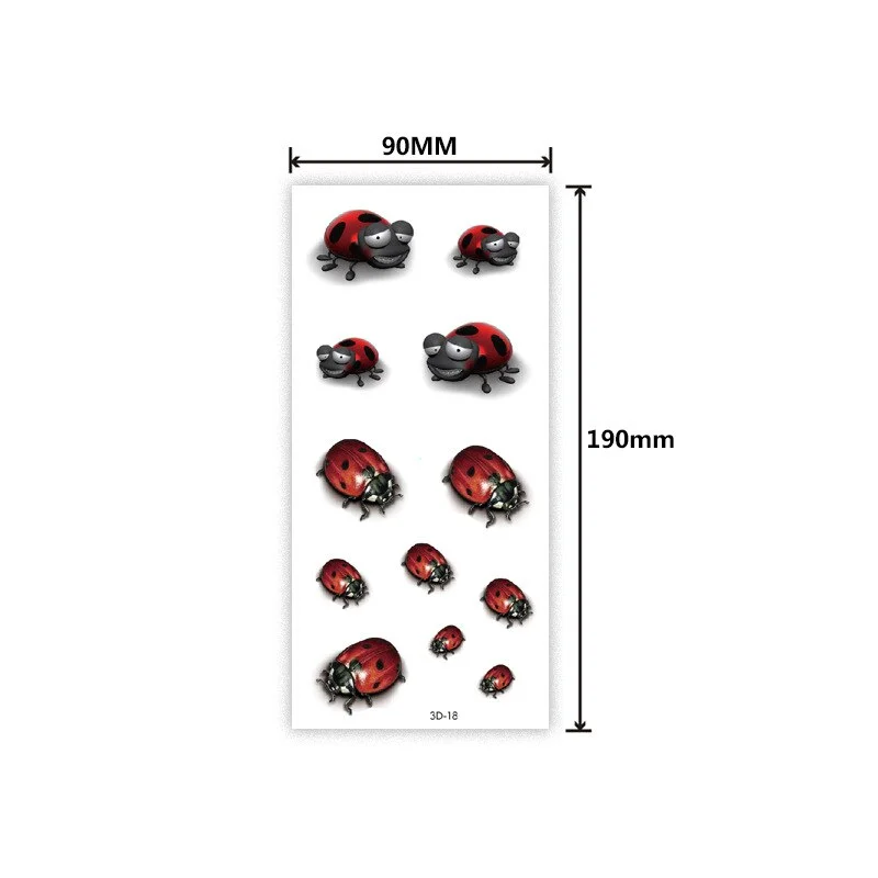 Waterproof 3D tattoo sticker Three-dimensional color printing tattoo sticker Butterfly flower animal color tattoo sticker