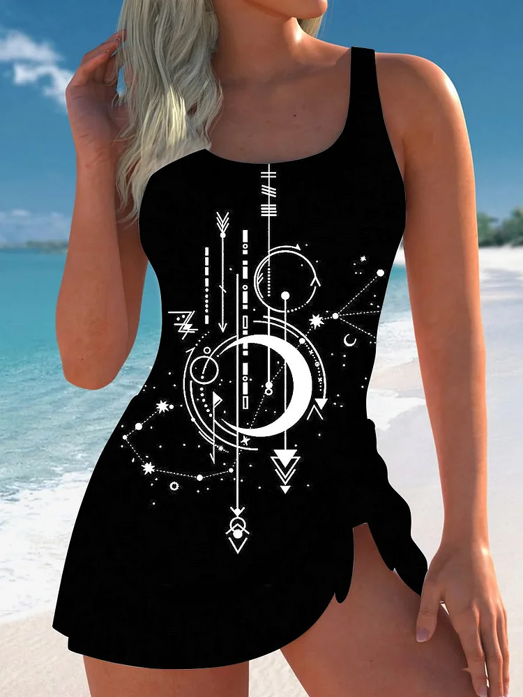 Women's Vintage Tribal Totem Pattern One-piece Swimsuit