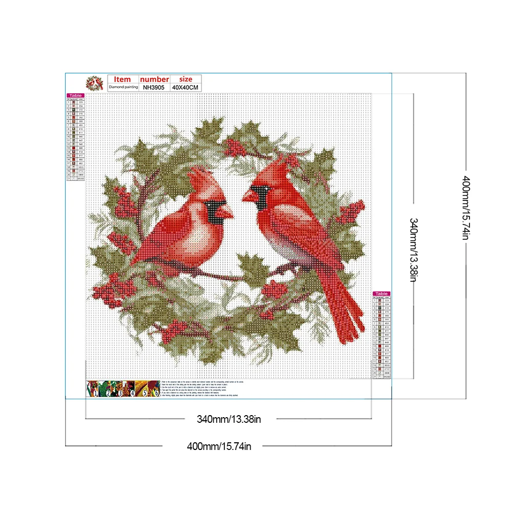 Diamond Painting - Full Round Drill - Nordic Cardinal(Canvas|40*40cm)