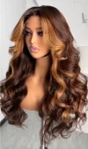 5x5 Lace Closure Wig Wavy Wig 24inches Highlight Hair Pre Plucked Human Hair Wig