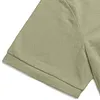 Men's Vintage Linen Casual Beach Vacation Short-Sleeve Polo Collar Shirt by Inlyline