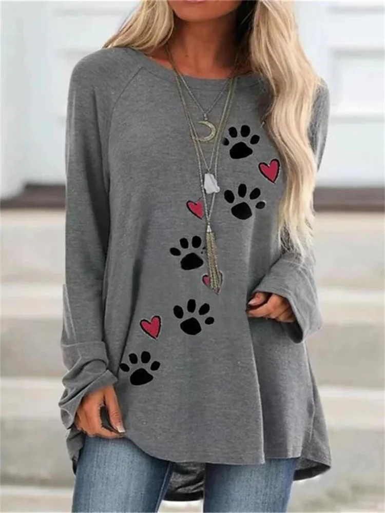 Pets Lover Hearts & Paws A Line T Shirt