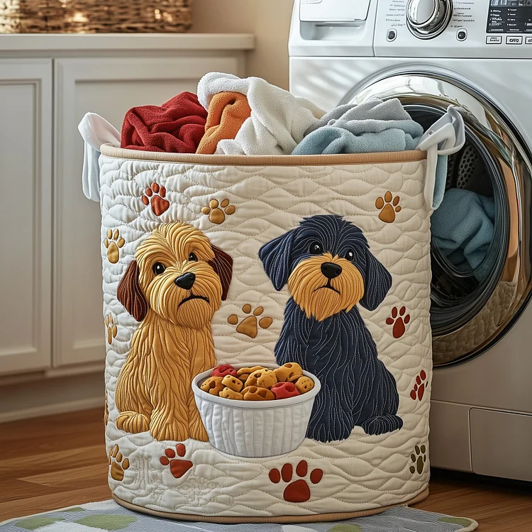 Schnauzer Quilted Laundry Basket GFTONT3682