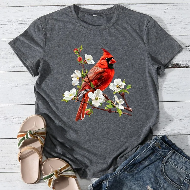 nature animal cardinal Round Neck T-shirt-0025935
