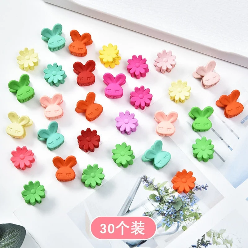 20-50 Pcs Baby Girls Small Hair Claw Cute Candy Color Flower Blossoms Jaw Clip Children Hairpin Hair Accessories New Fashion