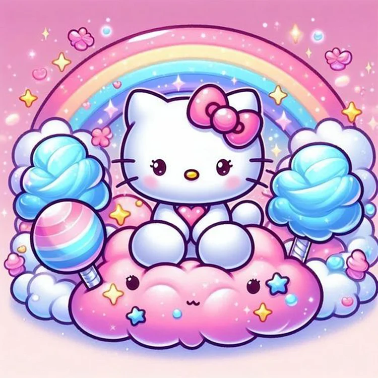 Hello Kitty - Full Round - Diamond Painting(40*40cm)