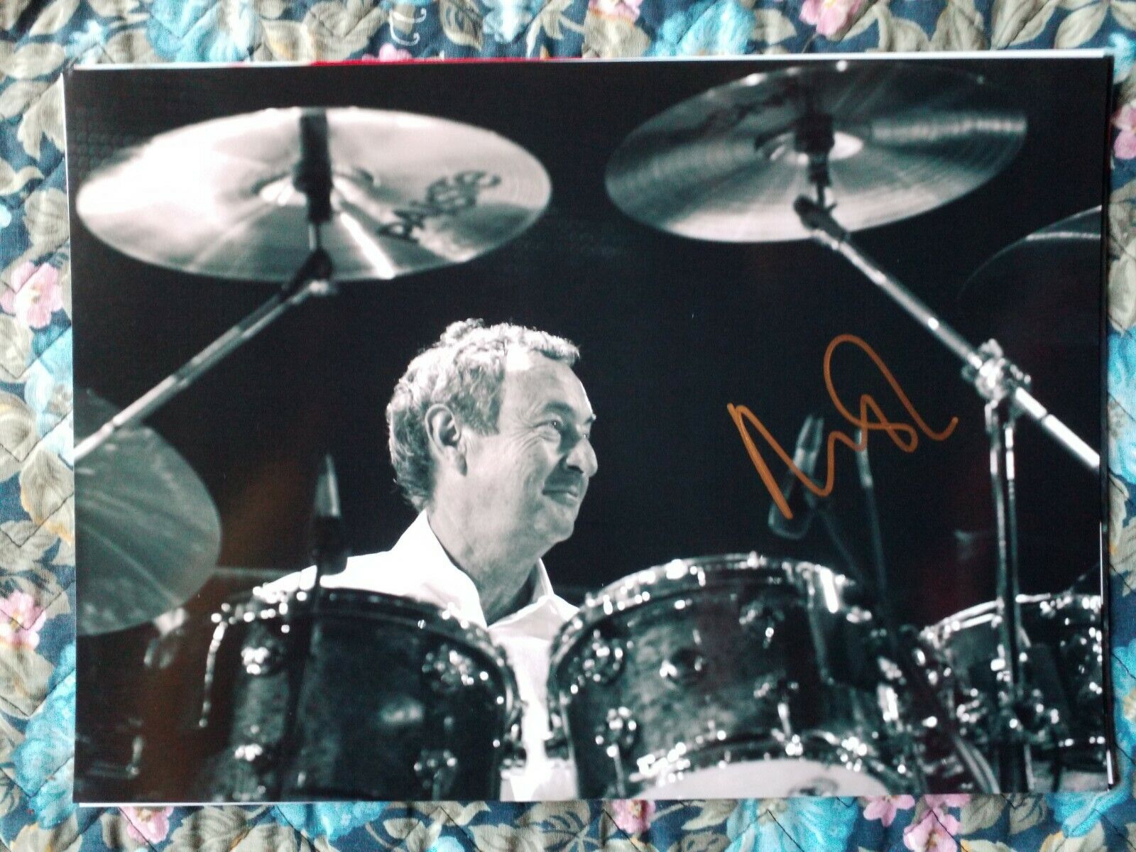 NICK MASON Autographed Authentic Signed 11 3/4 × 8 1/4 Photo Poster painting