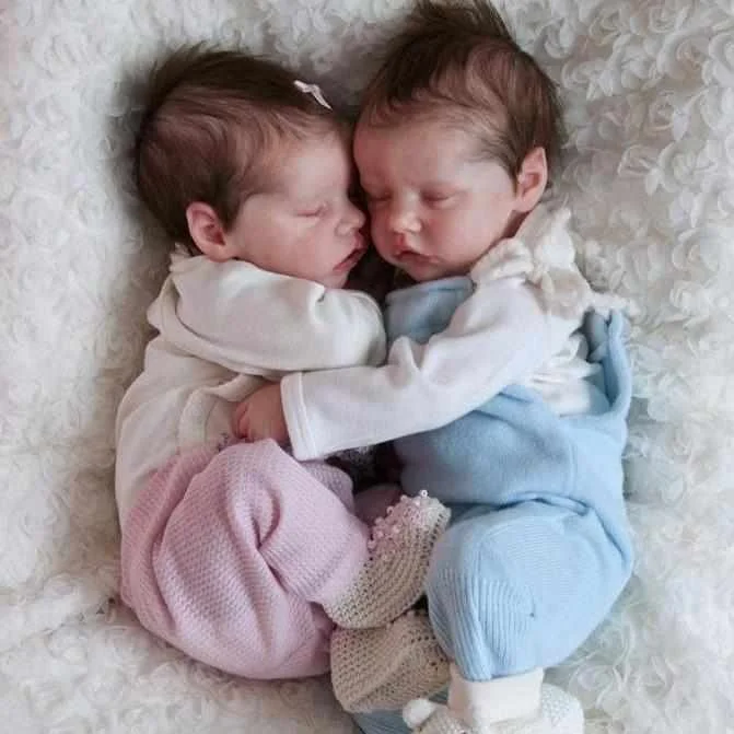 GSBO-Cutecozylife-17" Twins Sister Debbie and Deborah Reborn Baby Doll Girl