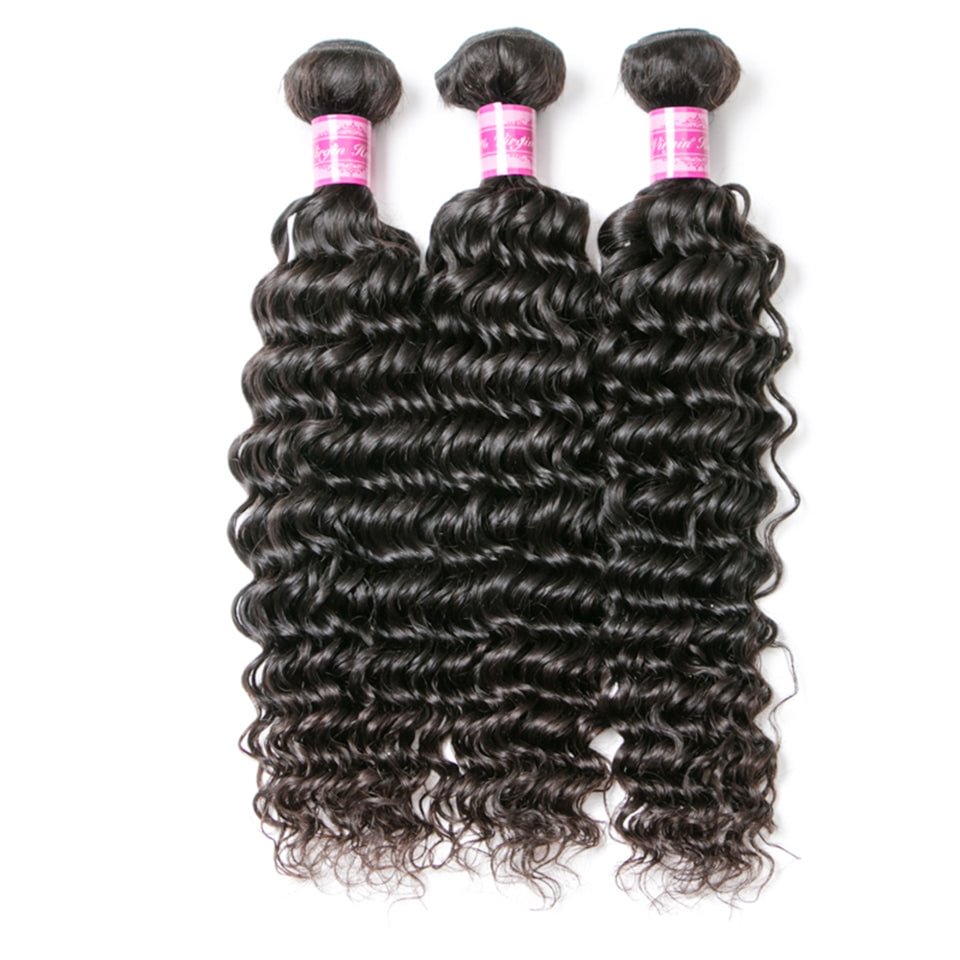 Vallbest Human Hair Deep Wave Hair 3 Bundles Extensions US Mall Lifes