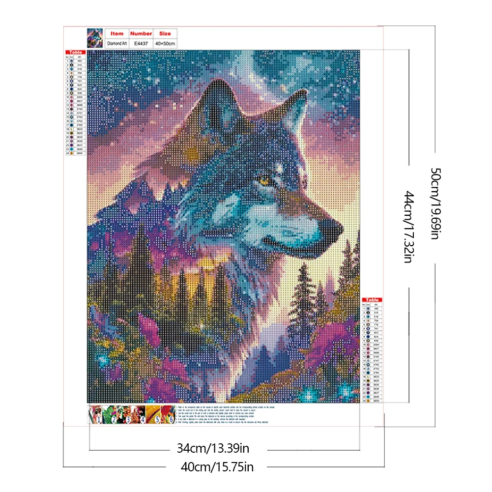 Diamond Painting - Full Round Drill - Forest Wolf(Canvas|40*50cm)