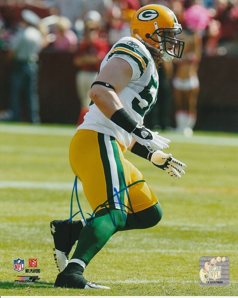 AJ HAWK SIGNED GREEN BAY PACKERS FOOTBALL 8x10 Photo Poster painting #1 NFL AUTOGRAPH PROOF