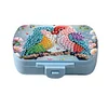 (US Only)Parrot Diamond Painting Kit Square Pill Box Portable Medicine Storage Box
