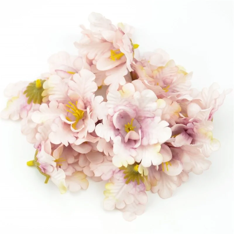 10pcs 5cm Mini Silk Gradient Orchid Artificial Flower Head For Wedding Decoration DIY Wreath Accessories Craft Fake Flowers