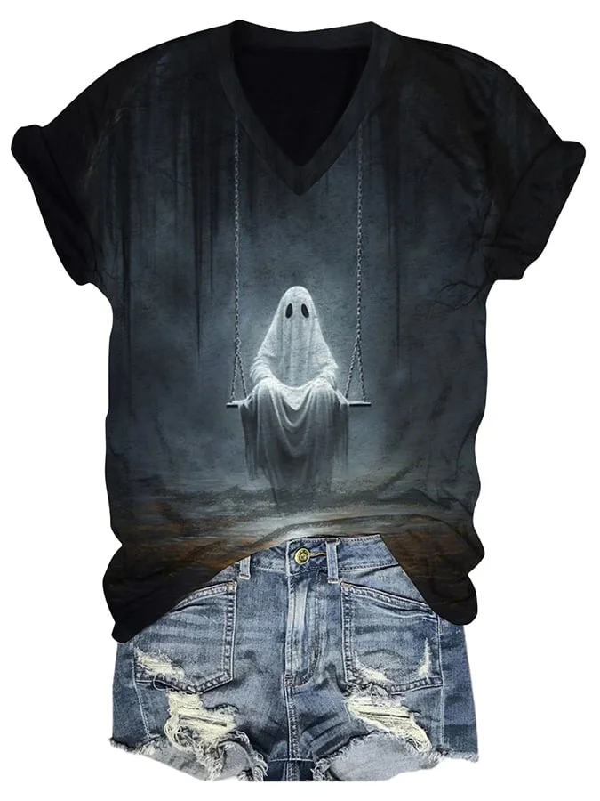 Women's Ghost Printed T -Shirt