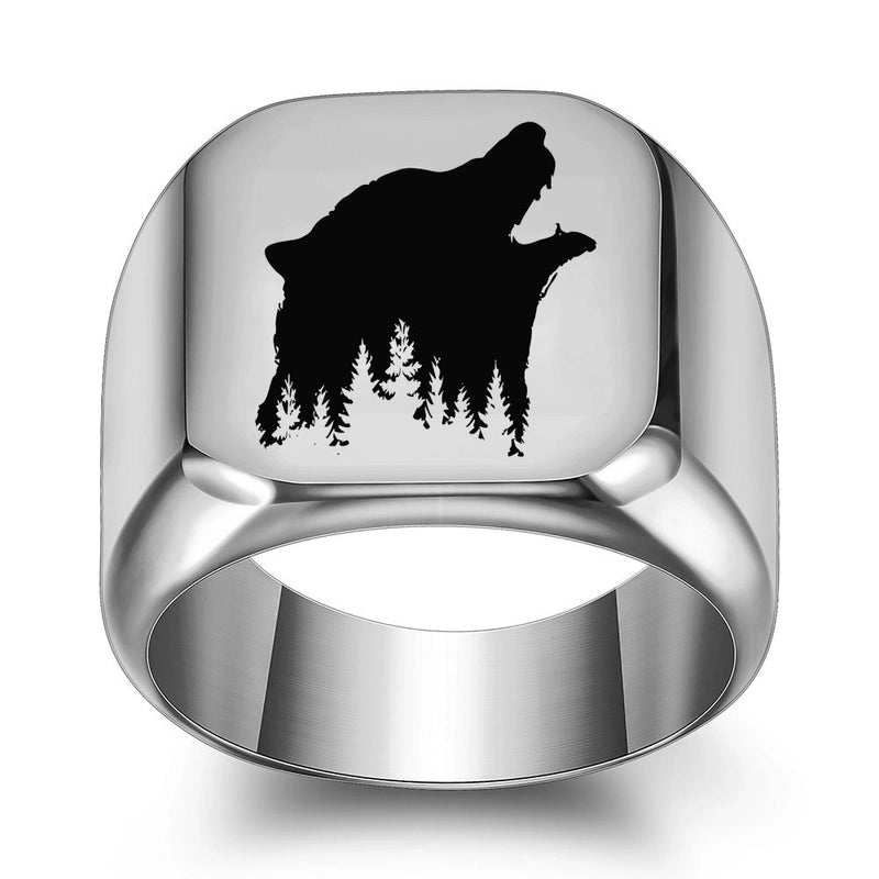 Hip-hop Retro Wolf Titanium Steel Plating Gold Plated Men’s Rings