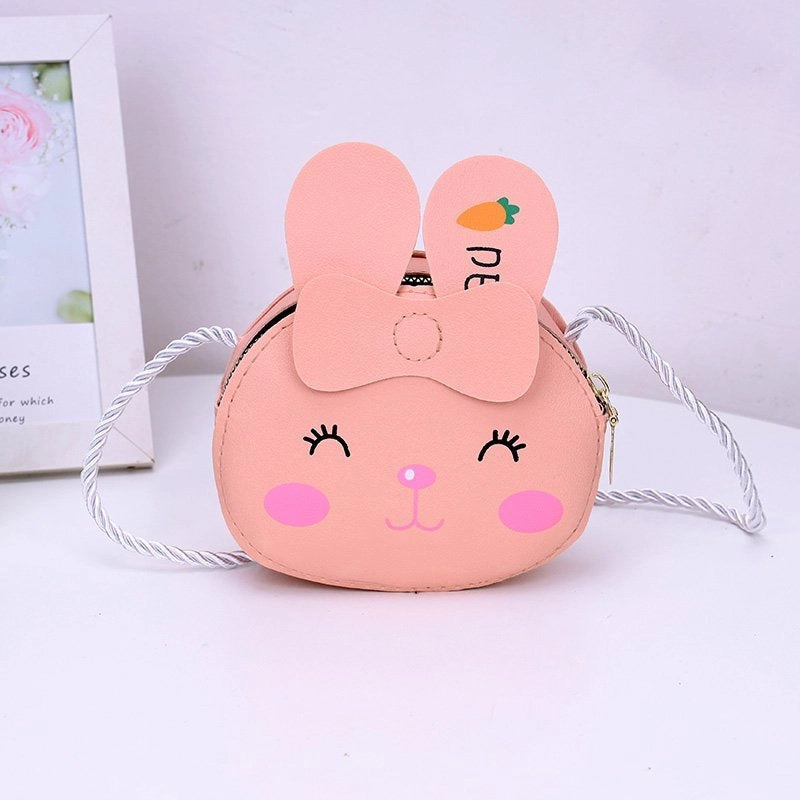 Kid’S Small Pu Leather Animal Elegant Streetwear Square Zipper Shoulder Bag Coin Purse