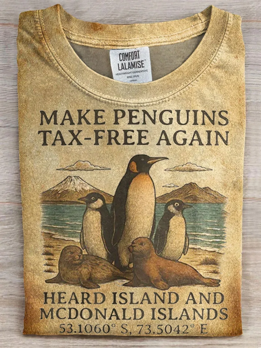 Eagerlys Make Penguins Tax-Free Again Art Print T-shirt Eagerlys