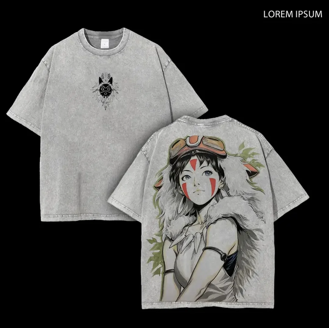 Princess Mononoke Printed Unisex Washed T-Shirt