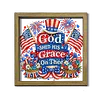 Diamond Painting Special Shaped Drill Independence Day With Frame(8.46x8.46inch)