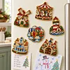 6PCS Fairyland DIY Pearl Diamond Painting Christmas Fridge Magnets, Sparkling Rhinestone Refrigerator Magnet Craft Kit for Home Decor & Gifts