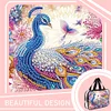 DIY Peacock Diamond Art Rhinestone Makeup Bag Transparent PVC Storage Pack Gift