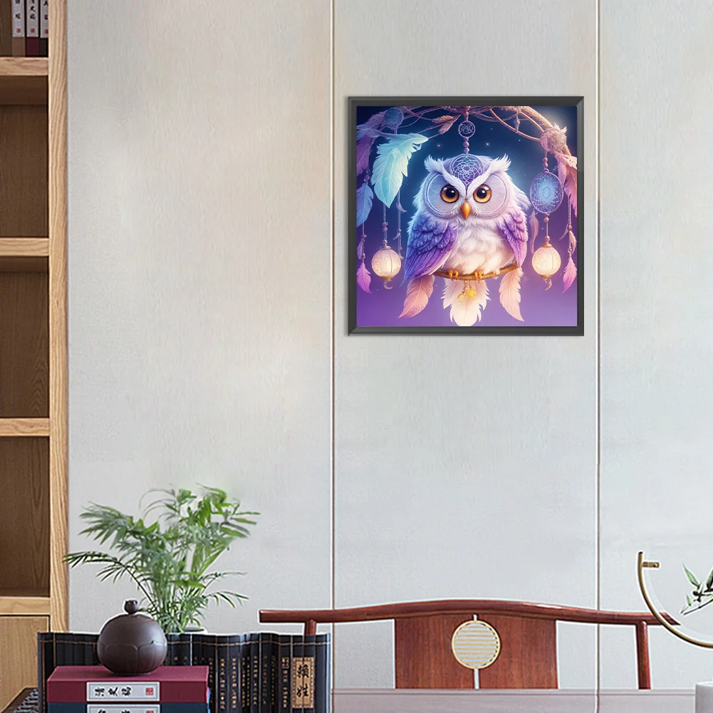 Diamond Painting - Full Round Drill - Owl Dream Net(Canvas|30*30cm)