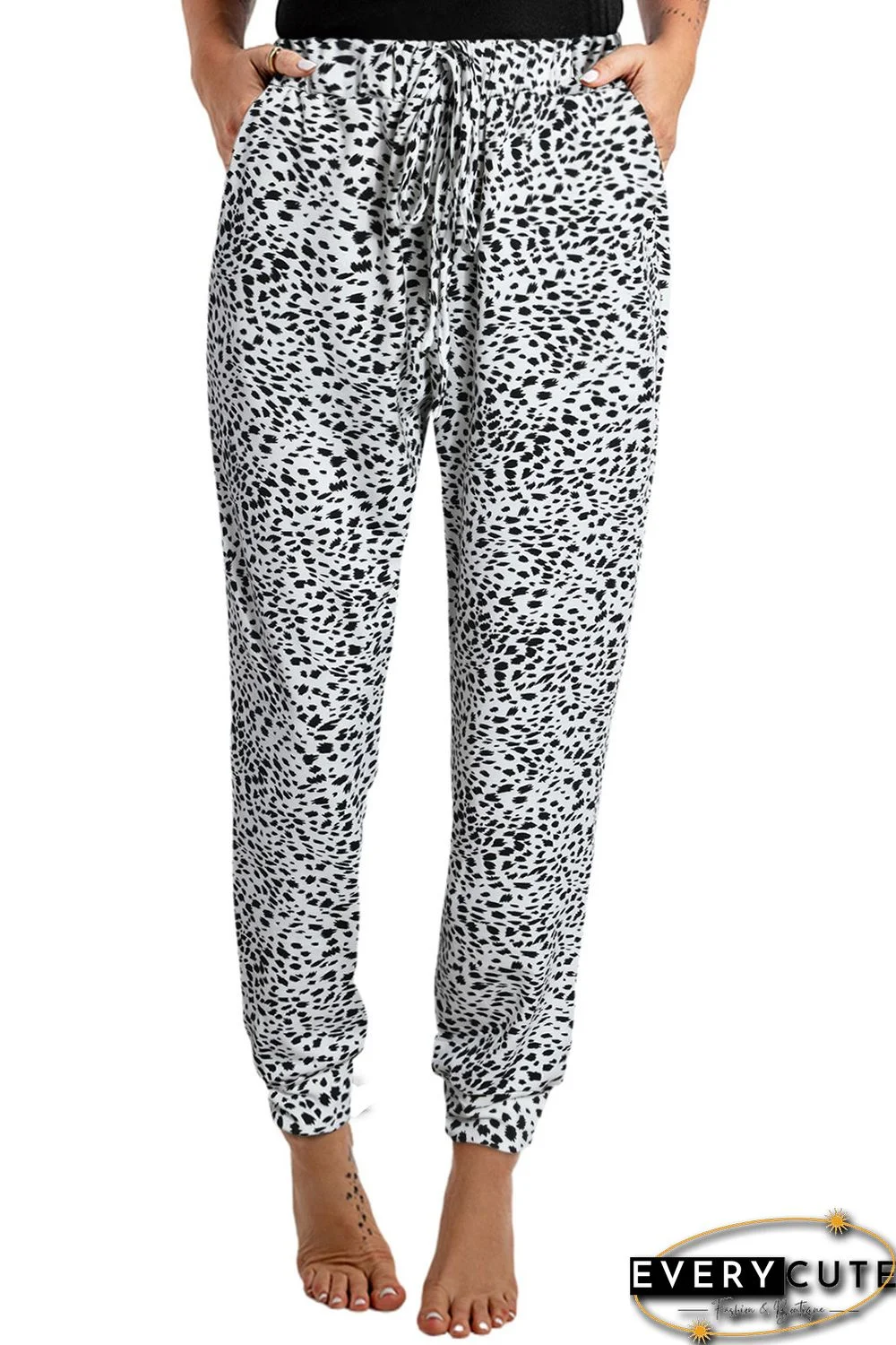 Leopard Animal Spots Drawstring Lounge Jogger Pants