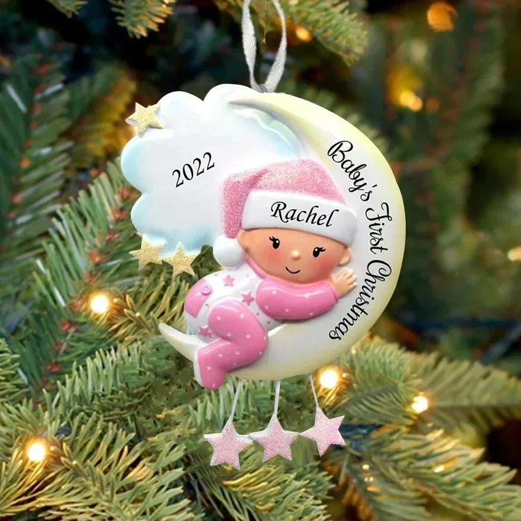 Kettenmachen Holz Weihnachtsornament-Personalisierter Name & Text & Jahr Ball Baby Ornament