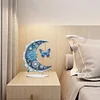 (US Local)Double Sided Acrylic Special Shape Moon Butterfly Diamond Painting Desktop Ornaments Kit