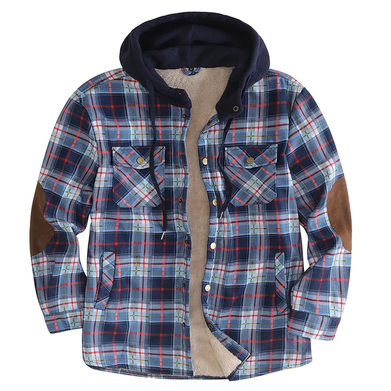 Men's Lined Hooded Flannel Jacket
