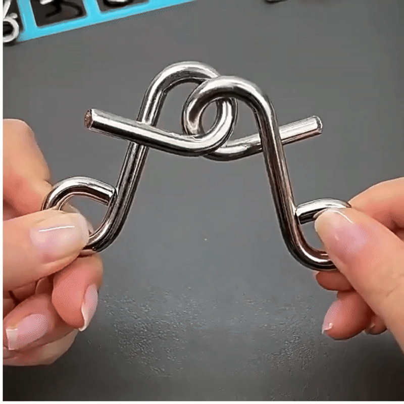 Metalowe Puzzle Pierścieniowe - Gra Logiczna