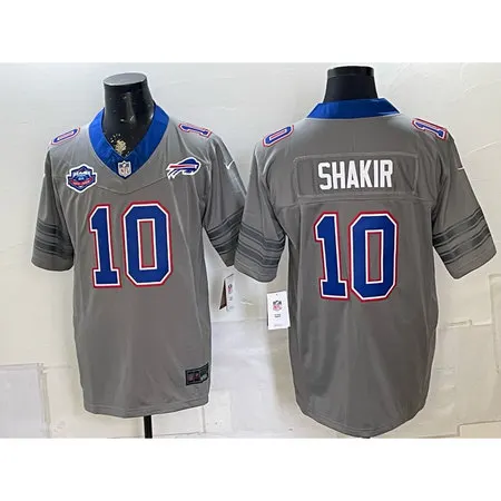 Men's Buffalo Bills #10 Khalil Shakir Nike Gray Vapor F.U.S.E. Limited Jersey IQB4