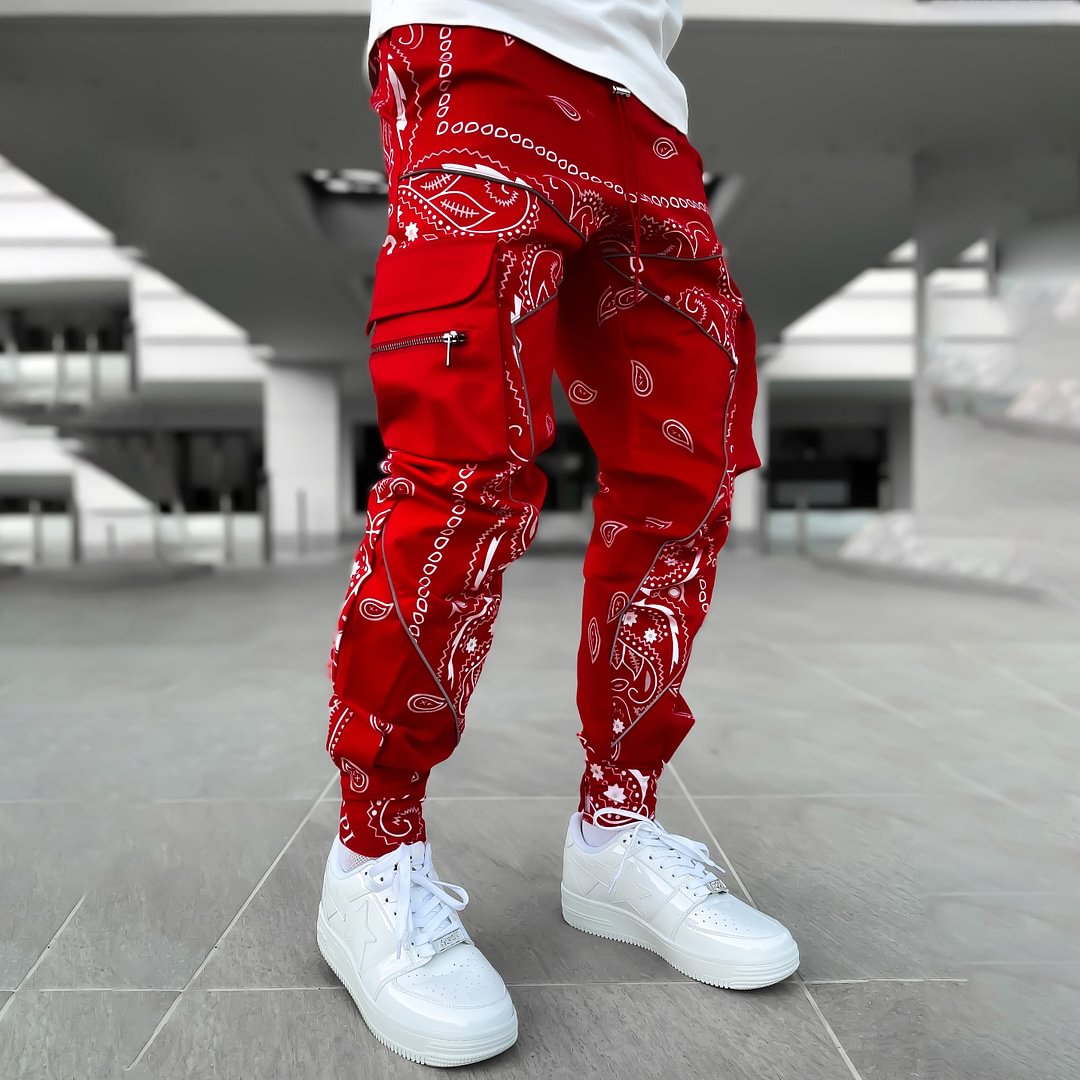 cargo pants red