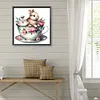 Kaninchen und Pfingstrose - Rundbohrer Diamantmalerei - 40*40cm