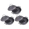 Cast Iron Roasted Sweet Potato Pan W/Lid Garlic Roaster for Picnic Camping Patio